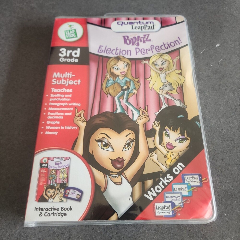 58 LeapFrog LeapPad Multi-Subject Bratz Election Perfection! Book+Cartridge 8-11
